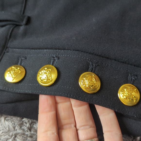 GAP Women's Trouser Boot Cut Dress Pants Sailor Captain Gold Button Size 8 - Picture 6 of 9